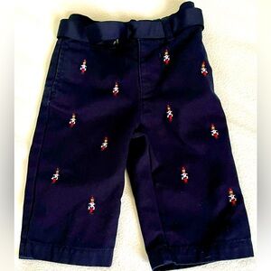 Ralph Lauren Baby embroidered Christmas Navy Blue pants Toy Soldier size 6 month
